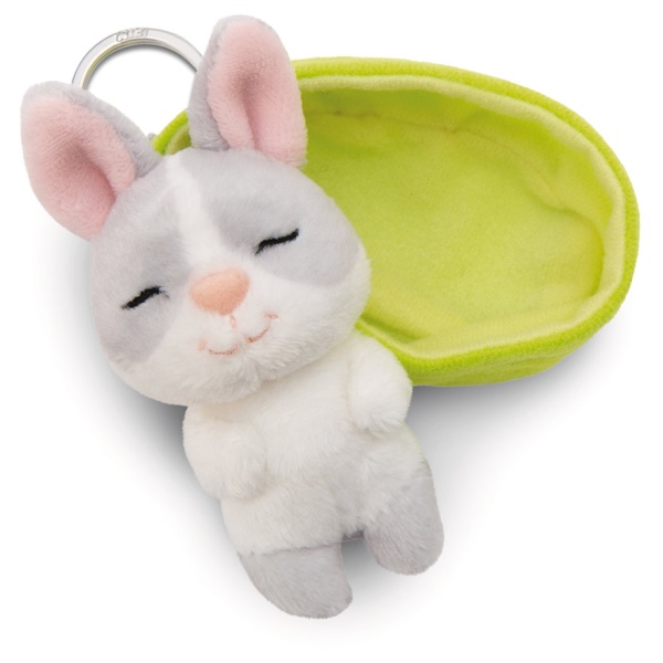 Sleeping Pets Grey Bunny Keyring