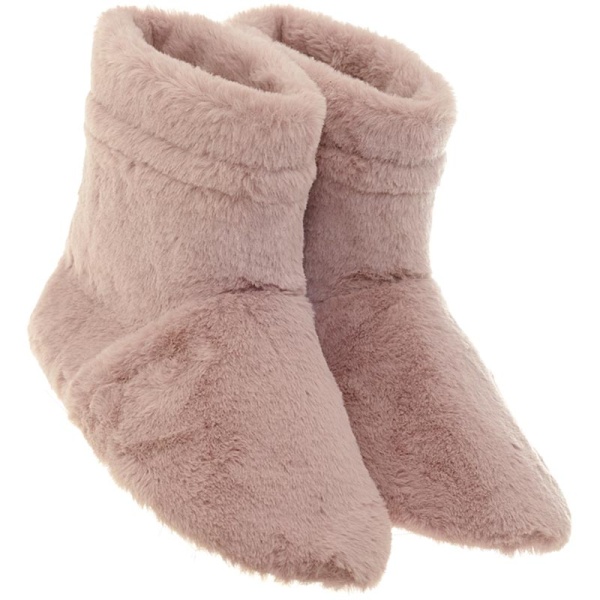 Microwavable Faux Fur Slipper Boots Pink