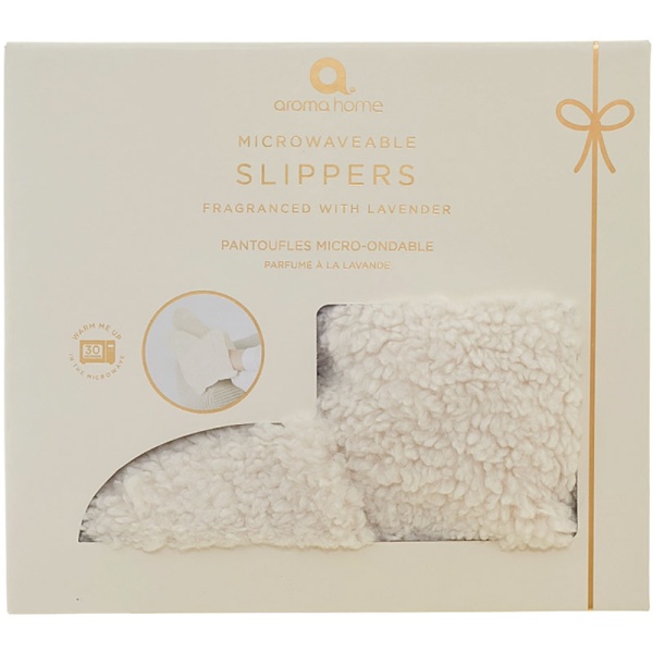 Microwavable Teddy Slipper Boots Cream