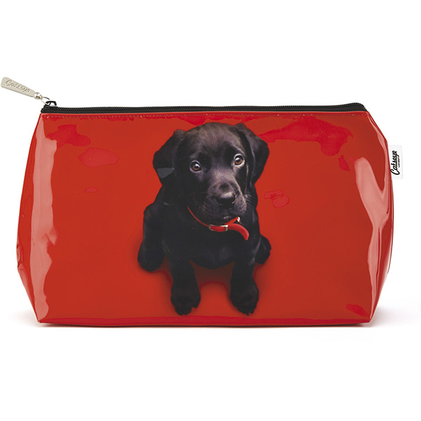 Black Lab on Red Wash Bag