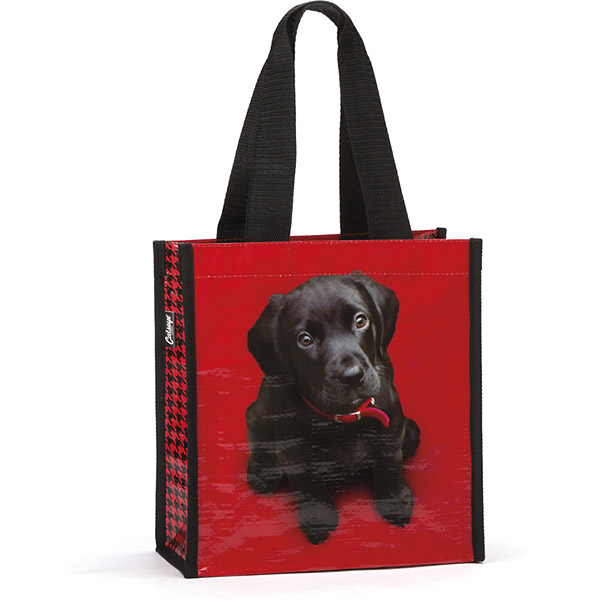 Black Lab on Red Carry Bag