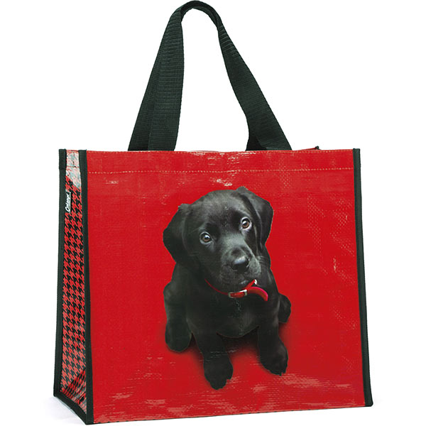 Black Lab on Red Shopper