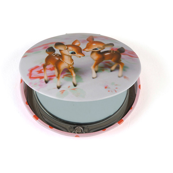 Deer on Rose Clam Mirror