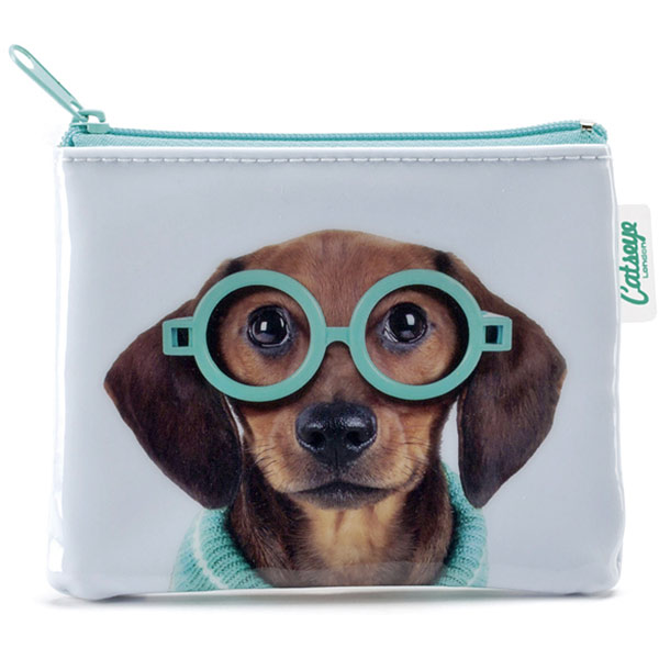Catseye Glasses Dog Coin Purse