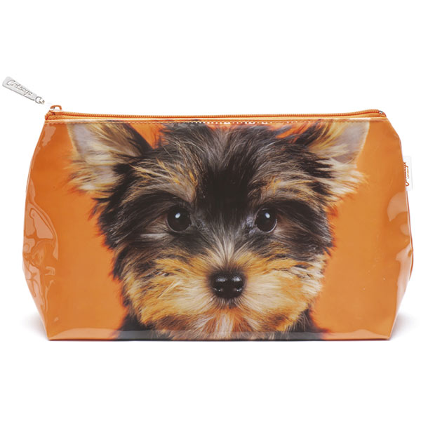 Yorkie on Orange Wash Bag