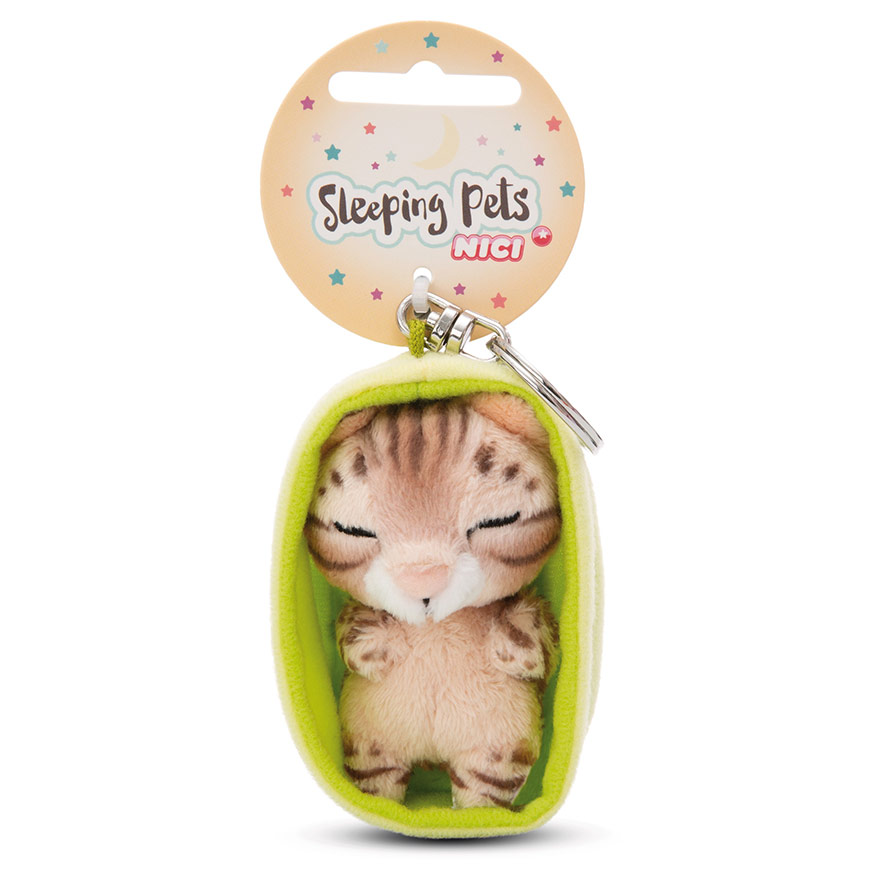 Sleeping Pets Bengal Cat Keyring