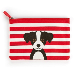 Red Cotton Dog Large Flat Bag