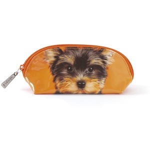 Yorkie on Orange Oval Bag